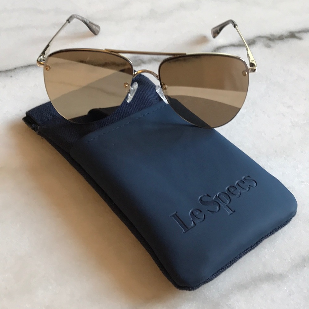 Le Specs Aviator Sunglasses in Gold